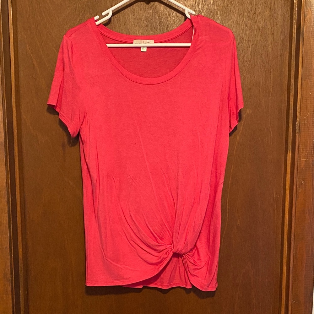 Nine Britton Pink Knot Front Tee